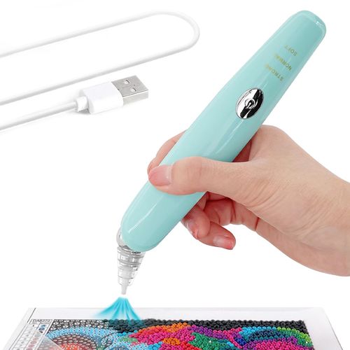 Happinit Electric Diamond Painting Pen, Adjustable Suction Mode, Wireless Diamond Art Painting Pen with Vacuum Pump for Adult, DIY Art Tool Kits (Green)