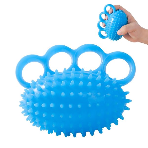 HEINALOUS Hand Grip Strengthener, Finger Exerciser Training Ball, Exercise Handball, Finger and Wrist Physical Therapy, Blue (Blue-CWQ)