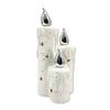 DARO DEKO Ceramic Candles with LED White Silver 27 cm