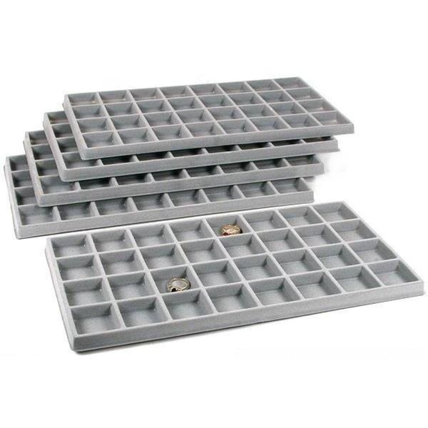 FindingKing 5 Gray 32 Slot Coin Jewelry Showcase Display Tray Inserts