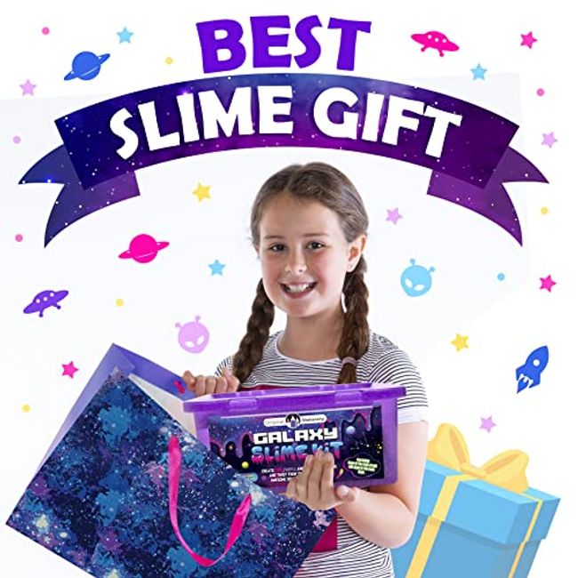 Galaxy Slime Kit With Glow In The Dark Stars&slime Powder To Make Glitter  Slime & Galactic Slime For Boys And Girls