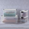 Sterilite 30 Qt Clear Plastic Stackable Storage Bin w/ Latch Lid, White (6 Pack)