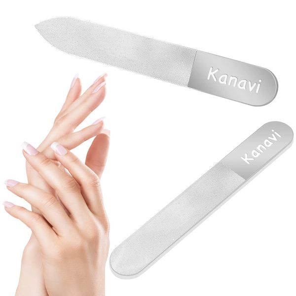 Kanavi Nail File, Nail Buffer, Made of Glass, Nail Shiner, Popular Item, Nail Care, Nursing Care, Children's Hygiene, Set of 2, 2021 Modified Version