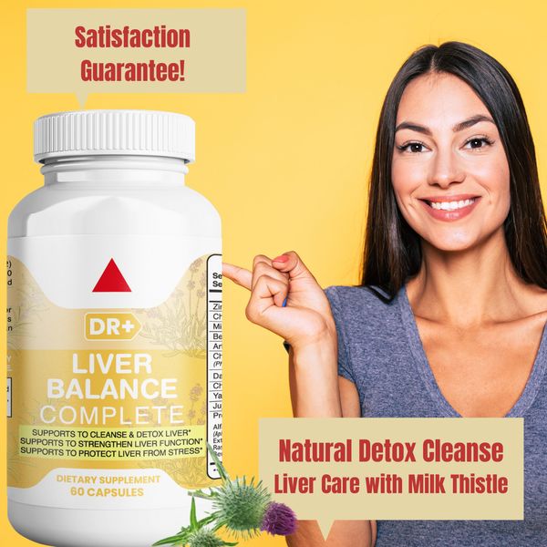 Liver Support, Cleanse, Detox & Repair Formula 22 Herbs w/ Milk Thistle