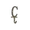 Handcrafted Nautical Decor Rustic Gold Cast Iron Letter C Alphabet Wall Hook 6"