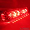 ALTEED Small Thin LED Flash Light Bar, 24 Patterns, Synchronous Interlocking Function, Compatible with 12V 24V Automobiles (Red)