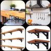 Ruidee 2Pcs Folding Shelf Brackets 250mm Metal Support Bracket Wall Mounted Folding Table Hinge for Kitchen Bedroom Work Bench (ZD/Black/10in)