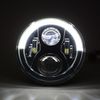 7" Black Projector 6500K LED Octane Headlight White & Amber Eyebrow DRL Pair