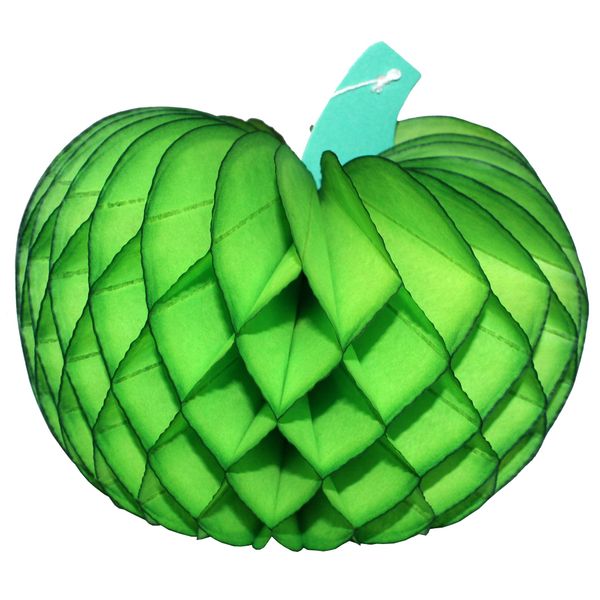 10 Inch Tissue Paper Pumpkin Decoration, Lime