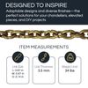 RCH Hardware Decorative Acid Dipped Solid Brass Chain for Hanging, Lighting - Standard Small Unwelded Links