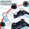 PlayRealm NO Falling Off Thumbstick Extender x 2 & Thumb Grip x 4 for PS5 & PS4 Controller (Black White Pack)