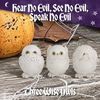 Nemesis Now Three Wise Owls Figurine 8cm White