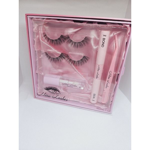 MinuLashes QuickLash Clusters Set Black  Eyelashes Kit Bond Seal Remover Tweezer