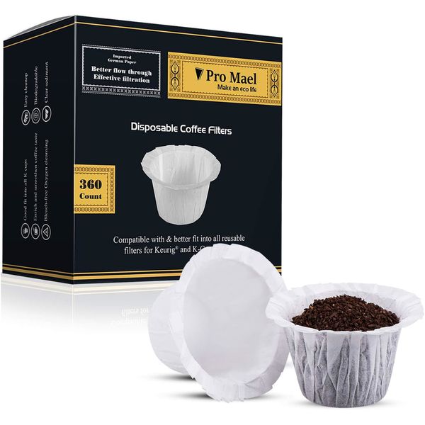 Disposable Coffee Filter Papers for Keurig Brewers Single Serve 360 Counts White