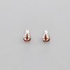 BALTIC AMBER, Cognac / Brown, Ladybug, Post EARRINGS, 925 STERLING SILVER #5011e