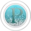 Teal Gray Initial Letter P On Silver Light Blue PopSockets PopGrip for MagSafe