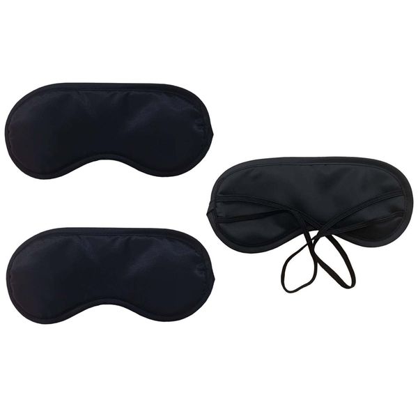 3pcs Comfortable Soft Sleep Eye Mask Shade Cover Lightweight Sleeping Blindfold for Men and Women, Suitable for Travel Sleep or Party Supplies (Black)