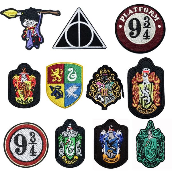 11Pieces Iron On Patches for Kids Adults,Harry Potter Applique Patches Stickers Embroidered for Clothing DIY Clothes Stickers Custom Badges