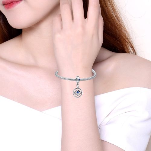Alstiva Animal Rabbit Four-Leaf Clover Charm, 925 Sterling Silver, 5A Cubic Zirconia, Charm Bead Pendant for European Bracelets, Necklaces, Jewellery Gift for Women, Sterling Silver, Cubic Zirconia