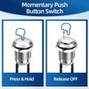 12V Momentary Push Button Switch 12Mm Small Metal Waterproof Pushbutton Switch S