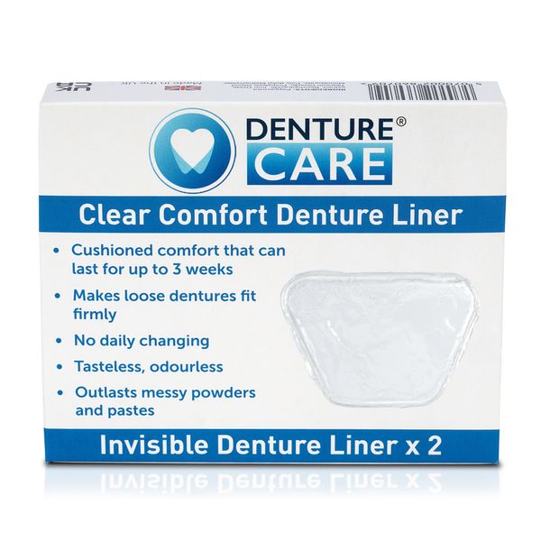 Clear Comfort Denture Liner - Secure Fit - No Hassles Application - Long-Lasting Denture Adhesives - Easy to Maintain Cushion Comfort Denture Liner