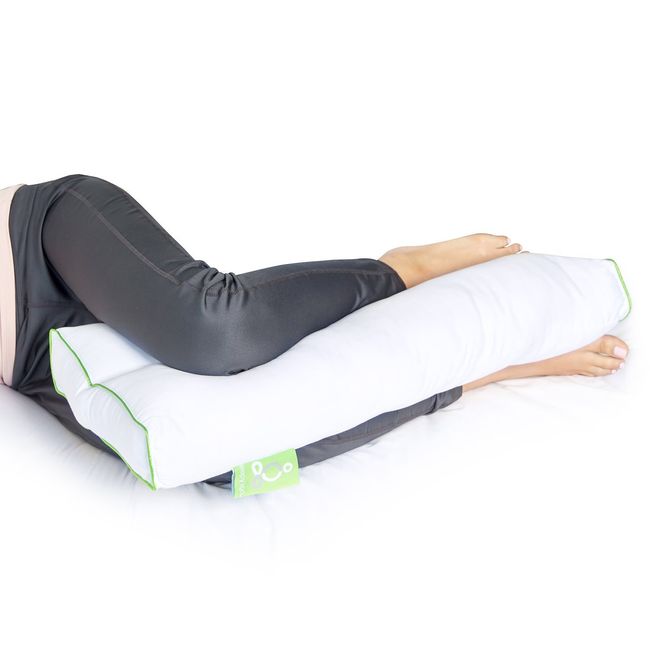 Sleep Yoga Knee Pillow for Back Sleepers & Side Sleepers - Ergonomically Designed Down Alternative Between & Under Knee Pillow for Knee Support & Sciatica Pain Relief, Hypoallergenic & Washable