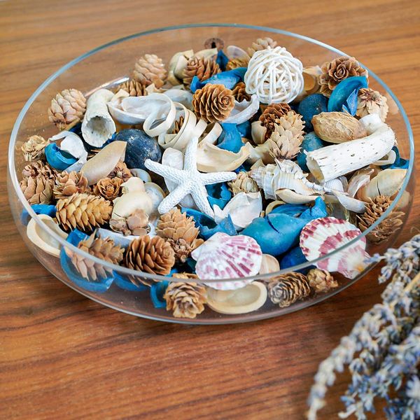 Qingbei Rina Blue Pot pourri, Ocean Breeze Scented Pot pourri Dried Flowers,Spring Decorative Bowl Vase Filler,Seashell Decoration (400g)