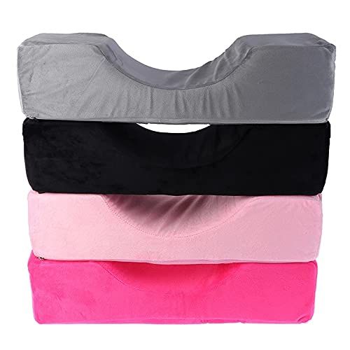 HOKY Lash Pillow Neck Support Eyelash Pillow Soft Grafting Eyelashes Memory Foam Eyelash Extension Pillow With Pocket Makeup Salon (Black)