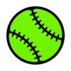 Baseball Softball Black Highlighter Green PopSockets Swappable PopGrip