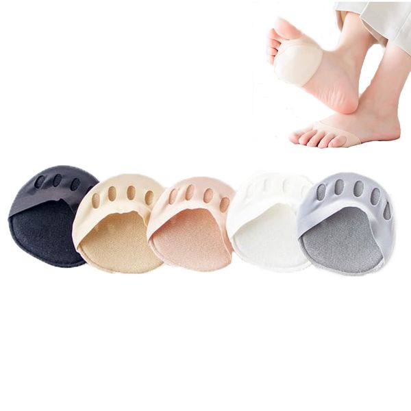 HRSM 5 Pairs Honeycomb Fabric Forefoot Pads, Women High Heels Invisible Socks, Comfortable Non-Slip Corrective Toe Socks Pad