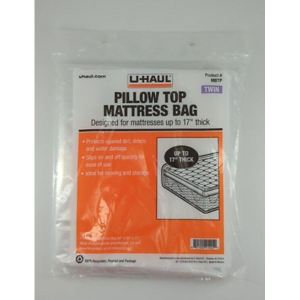 UHaul Twin Pillow Top MATTRESS BAG Up to 17" Thick 94"x39"x17" Slip On Protect