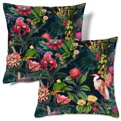 HMS Happy Memories Velvet Cushion Cases Square Decorative Throw Pillow Cover 45x45cm(18x18 Inch) Set of 2 for Couch Sofa Bed Living Room Bedroom