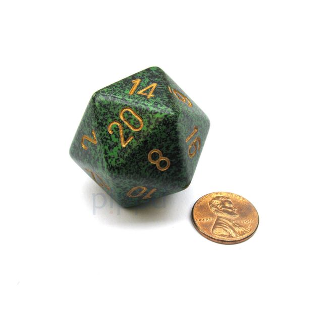 Jumbo d20 Counter - Speckled 34mm Dice: Golden Recon