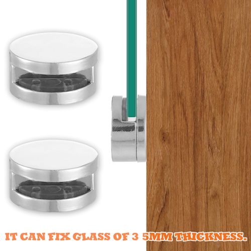3-5mm Frameless Mirror Clips for Wall Mounting, 4 Pack Metal Round Mirrors Mounting Clips Heavy Duty Mirror Hanging Hardware Holders Clip with Long Screws & Anchors for Frameless Mirrors Wall-Mounting