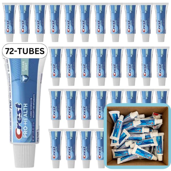 72/PK Crest Pro-Health Clean Mint Toothpaste, Travel Size Bulk Toothpaste .85 oz