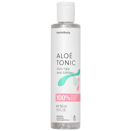 HelloBody Aloé Tonic PCR - Face Scrub (150 ml) - Regenerating & Moisturising Chemical Exfoliator - Cell Renewing Skin Care with AHA, Aloe Vera and Cucumber Water