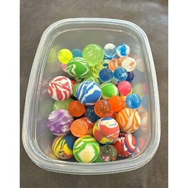 Lot of 50 Bouncy Ball Bulk Mixed Assorted Colors/Patterns/Styles 1” & 1/2”