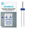 Stretch Twin Sewing Machine Needle, Size 4.0/75, Pack of 2 Needles, Includes Large Needle Threader