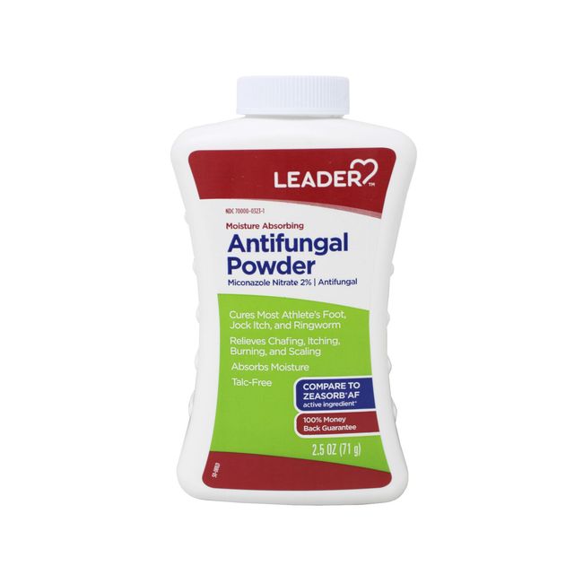 Leader Antifungal Powder, 2.5 Oz - Micanzole Nitrate 2%, Talc-Free