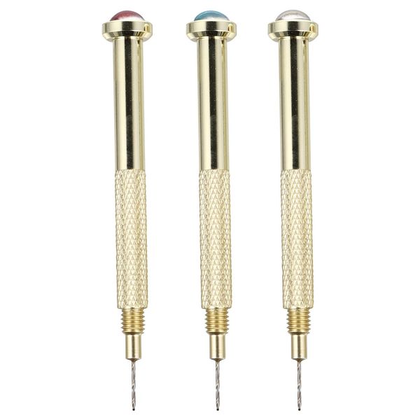 Housoutil 6 Pieces Nail Drill DIY Nail Piercing Tools Piercing Tool for Jewellery Dangling Piercing Tool Teeth Hole Drill Hole Punch Hand Drill Manicure Tools Metal