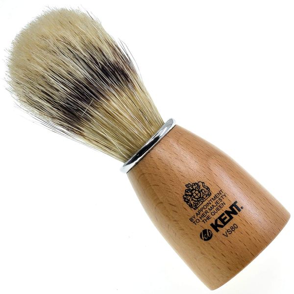 Kent VS80 Natural Badger Bristle Shaving Brush Shaving Kit for Men for Safety Razor, Shaving Razors for Men. Perfect Lather Shaving Brush for Shave Cream, Shaving Soap. Kent Luxury Shaving Since 1777