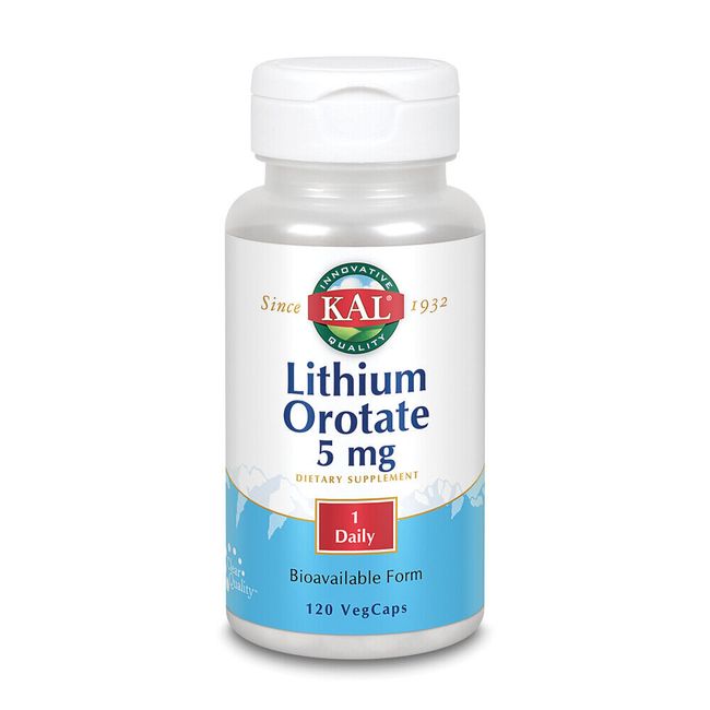 KAL Lithium Orotate Orotate, Veg Cap (Btl-Plastic) 5mg 120ct