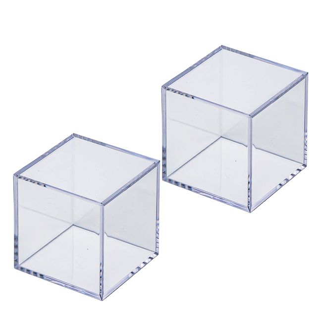 Minoru Cube Japanese Display Case Collection Case Figure Case Display Case Transparent Case (S Size x 2, Clear)