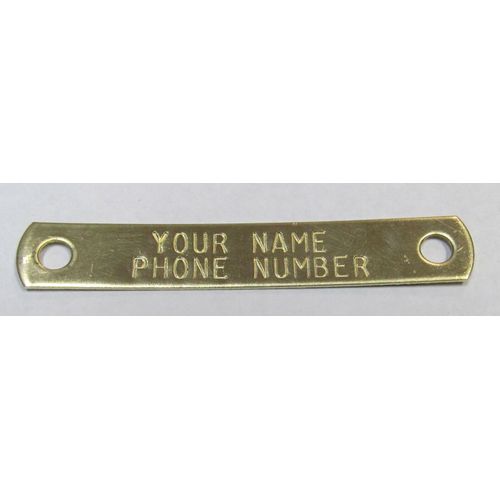 2 BRASS TAG NAMEPLATES 7/16" FOR DOG COLLAR WITH 2-PIECE RIVETS PET ID