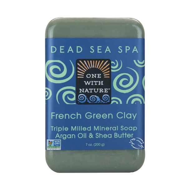 One With Nature Dead Sea Salt French Clay Soap 7 oz