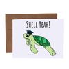 Shell Yeah Turtle Graduation Pun Blank Greeting Card With Envelope