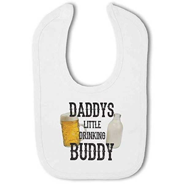 BWW Print Ltd Daddys Little Drinking Buddy funny beer - Baby Bib