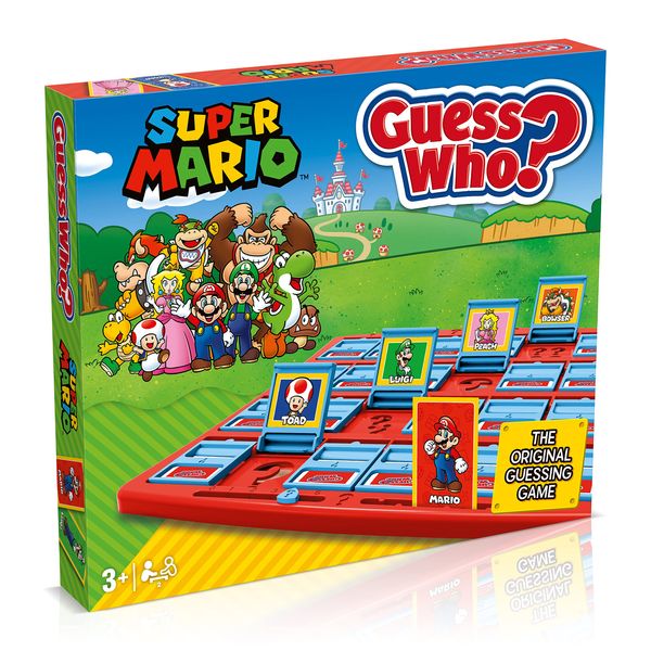 Winning Moves Super Mario Guess Who? Board Game, Play with classic Nintendo characters including Mario, Luigi, Peach, Bowser, and Donkey Kong, 2 players makes a great gift for ages 3 plus