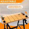 Foldable Wooden Workbench with Clamps – Heavy Duty Folding Work Table for DIY, Garage, Workshop, Carpentry & Construction