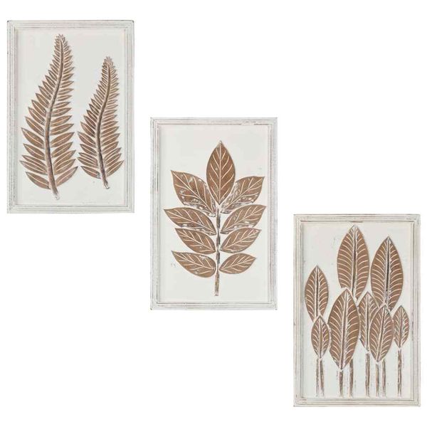 Wall Panel Decorative Wall Panel with Hand-Carved Design Wall Art 3 Pcs vidaXL